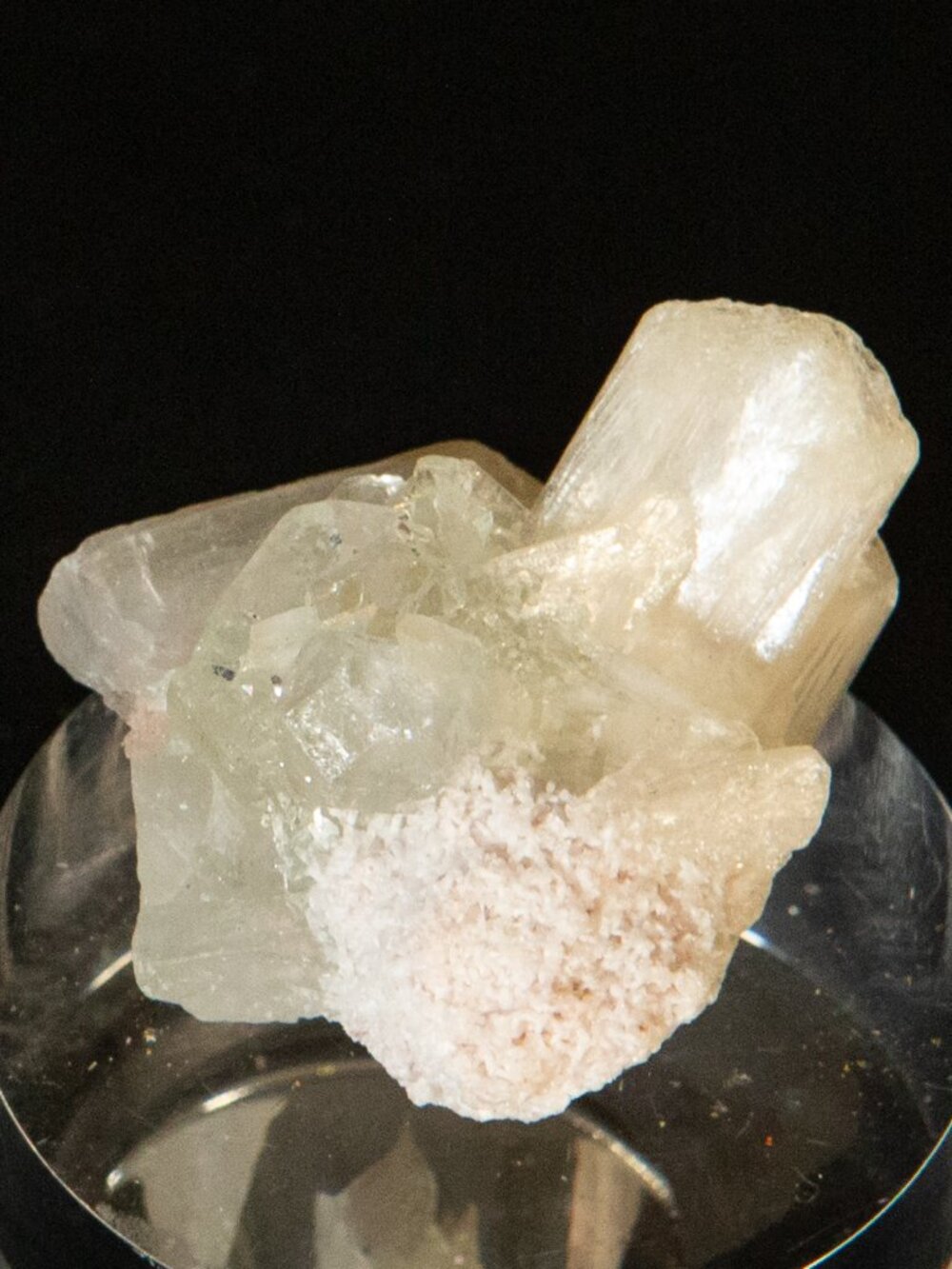 Genuine Raw Clear Apophyllite & Peach Stilbite Crystal Cluster
